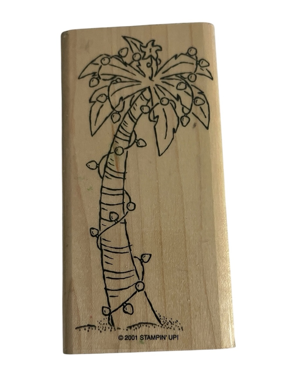 Stampin Up Palm Tree Wood Mounted Rubber Stamp Christmas at the Beach HTF